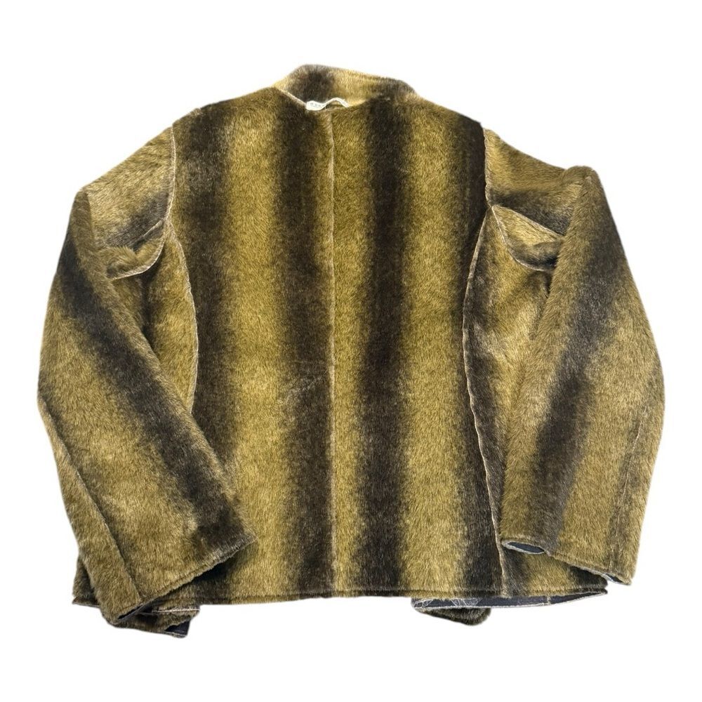 Robert Kitchen Canada Reversible Jacket Faux Fur Faux Suede Leaf Print W’s L - Picture 5 of 11